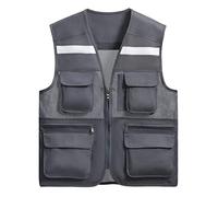 High vis vests,reflective jacket,High Visibility Safety Vests with Multi-Pocket Wholesale Reflective Vest for Outdoor Works- Fits for Men and Women Volunteer Construction Vest(Rot,XXX-Large)(Gray,XXL)