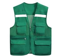 High vis vests,reflective jacket,High Visibility Safety Vests with Multi-Pocket Wholesale Reflective Vest for Outdoor Works- Fits for Men and Women Volunteer Construction Vest(Rot,XXX-Large)(Green,XXX