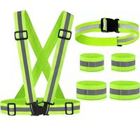 High Visibility 6 Piece Reflective Safety Running Gear for Running, Walking, Cycling by Prestige Discount Centre Ltd