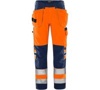 High visibility class 2 work trousers Fristads Green 2641 GPLU Orange D88