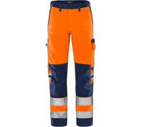 High visibility class 2 work trousers Fristads Green 2651 GPLU Orange C64