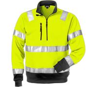 High visibility class 3 1/2 zip sweatshirt Fristads 728 SHV Yellow 3XL