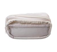 High Visibility Clear Pen Case Roomy Interior Canvas Construction Easy Access Storage for Writers Artists Commuters Transparent Pencil Case Large Capacity, White