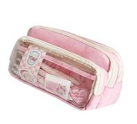 High Visibility Clear Pen Case Spacious Interior Canvas Construction Easy Access Storage Tear Resistant Canvas Pen Case for Writer Artist Work, Oh!