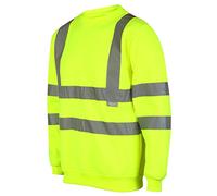 High Visibility Crew Neck Sweatshirt Sizes S- 5XL Yellow Orange Black Hi Vis Viz Reflective Workwear Outdoor Seen Safety Clothing Round Neck Jumper