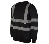 High Visibility Crew Neck Sweatshirt Sizes S- 5XL Yellow Orange Black Hi Vis Viz Reflective Workwear Outdoor Seen Safety Clothing Round Neck Jumper