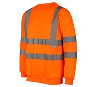 High Visibility Crew Neck Sweatshirt Sizes S- 5XL Yellow Orange Black Hi Vis Viz Reflective Workwear Outdoor Seen Safety Clothing Round Neck Jumper