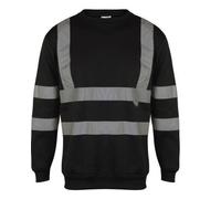 High Visibility Crew Neck Sweatshirt Sizes S- 5XL Yellow Orange Black Hi Vis Viz Reflective Workwear Outdoor Seen Safety Clothing Round Neck Jumper