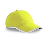 High Visibility Fluorescent Yellow Baseball Cap - Fluorescent For Day Reflective For Night - One Size Fits Child To Adult
