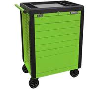 High-Visibility Green 7 Drawer Portable Tool Chest - 702 X 477 X 993mm