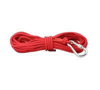 High Visibility Marine Rope with Quick Connect Hook, 10m, Red, Polypropylene Floating Rope for Water Activities