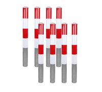 High Visibility Metal Bollard Post - Reflective Stripes for Parking Lots, Sidewalks & Bike Paths, Easy Installation, Durable Ground Parking Barrier