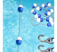High Visibility Pool Lane Lines,315ft Pool Divider Rope with 2 Pre-Assembled Stainless Hooks and Floating Buoys, Floating Rope Divider Barrier Ideal for Swim Clubs, Shallow & Deep Water Use