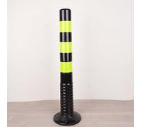 High Visibility PU Elastic Column Barricade - Flexible Parking Bollards for Driveways and Security Posts(Black,Tall/29.5in)