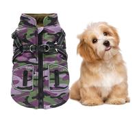 High Visibility Puppy Parka - Insulated Quilted Puffer, Secure Buckle Closure, Full Chest Protection, Integrated Harness Hole, Breathable Lining | Outdoor Apparel For Bulldog Lab Retriever