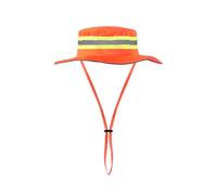 High Visibility Reflective Bucket Hat Mesh Cooling Ranger Cap Breathable Sun Protection Work Cap Wide Brim Fishing Hat (UK, Alpha, One Size, Orange)