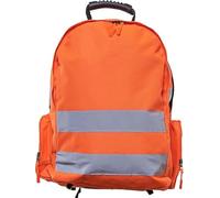 High Visibility Reflective Safety Backpack - Hi Vis Rucksack with Reflective Strips,Waterproof Lightweight & Durable - Ideal for Work, Cycling, School, Outdoor Use (Orange With Stripes)