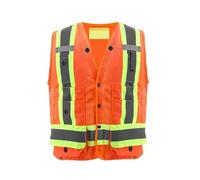 High Visibility Reflective Safety Vest for Men, Multi-Pocket Button Vest for Construction & Outdoor Work(Lagre)