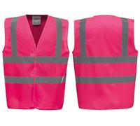 High Visibility Reflective Safety Vest - Premium Hi Vis Waistcoat with Fastening, 14 Colours, Lightweight Workwear for Construction, Security & Cycling (Pink, Medium)