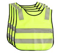 High Visibility Reflective Safety Vest with Reflective Strips, Breathable Fluorescent Safety Vests, Hi-Vis Neon Yellow Safety Waistcoat for Outdoor Running Jogging Cycling (4PCS, Kids)