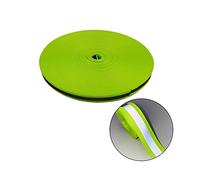 High Visibility Reflective Tape Strip Silver Sew on Safety Fabric Webbing Trim Strip Deco Safety Tape - 15mm x 50meters (Fluorescent Green)