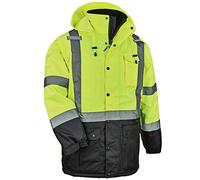 High Visibility Reflective Winter Safety Jacket, Insulated Parka, ANSI Compliant, Ergodyne GloWear 8384,X-Large,Lime
