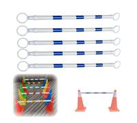 High Visibility Retractable Traffic Cone Bar Expandable Plastic Safety Barrier for Parking Lots Road Construction Telescopic ，5 Pcs Expandable Traffic Cone Barrier Set, 1.2-2 M Flexible Crow