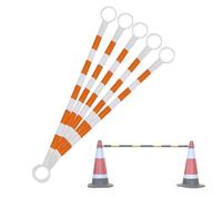 High Visibility Retractable Traffic Cone Bar Expandable Plastic Safety Barrier for Parking Lots Road Construction Telescopic ，Telescopic Safety Barricade Pole - 5 Pack Reflective Traffic Con