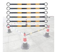 High Visibility Retractable Traffic Cone Bar Expandable Plastic Safety Barrier for Parking Lots Road Construction Telescopic ，6 Pack Portable Reflective Traffic Cone Connecting Rods - Interl