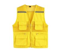 High Visibility Safety Vest, Reflective Mesh Safety Vest 6 Pockets Multicolor Multiple Sizes(Green-Medium)