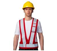High Visibility Safety Vest, V-Shaped Hi-Vis Safety Vest 2-Strip Reflective Lightweight Unisex Multicolor One Size(Rot)
