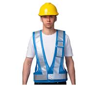 High Visibility Safety Vest, V-Shaped Hi-Vis Safety Vest 2-Strip Reflective Lightweight Unisex Multicolor One Size(Blu)