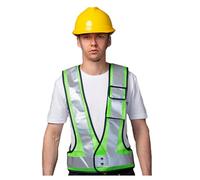 High Visibility Safety Vest, V-Shaped Hi-Vis Safety Vest 2-Strip Reflective Lightweight Unisex Multicolor One Size(Grn)