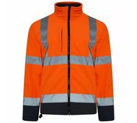 High Visibility Softshell Safety Jacket for Men - Lightweight Reflective Work Coat with Secure Pockets - Durable Hi-Vis for Construction, Warehouse & Outdoor Jobs (S-4XL)