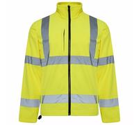 High Visibility Softshell Safety Jacket for Men - Lightweight Reflective Work Coat with Secure Pockets - Durable Hi-Vis for Construction, Warehouse & Outdoor Jobs (S-4XL)