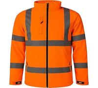 High Visibility Softshell Safety Jacket for Men - Lightweight Reflective Work Coat with Secure Pockets - Durable Hi-Vis for Construction, Warehouse & Outdoor Jobs (S-4XL)