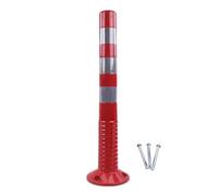 High Visibility Traffic Cones - 29.5-Inch Delineator Posts for Parking Lots and Driveways with Reflective Stripes(Red and Silver,1Pack)