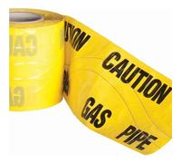 High Visibility Underground Detectable Warning Tape Gas 150mm x 19m Durable and Rot Resistant Pegdev Yellow One Size