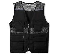 High-visibility vest， High Visibility Jacket Reflective Vest(Black,XL)