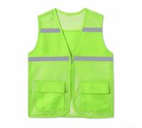 High Visibility Vest Mesh Fabric Breathable Workwear | Breathable fish net mesh, reflective strip printed, high visibility day and night, summer cooling