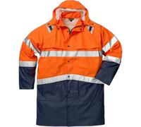 Fristads Kansas Workwear 114040 Hi Viz Rain Jackets Hi-Vis Orange/Navy M