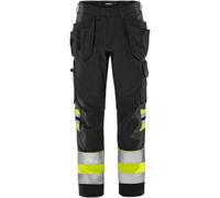 High visibility work trousers class 1 Fristads Green 2640 GPLU Noir D88