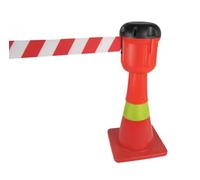 High Visity Retractable Traffic Cone Topper Tape - 32.8FT Access Control Belt for Safety & Crowd Management (Red & Portable)