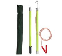 High Voltage Discharge Rod for Electrical Testing - Epoxy Resin Pole with Copper Wire and Grounding Clamp, Anti-Electrocution Safety Tool