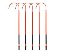 High Voltage Hook for Electrical Safety - 3ft 5ft 6ft 10ft Long Heavy-Duty Emergency Insulated Life-Saving Hooks (Red 5 Pack) - Essential Electrical Safety Gear