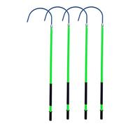 High Voltage Hook with Pole - 3ft 5ft 6ft 10ft Long Heavy Duty Emergency Electrocution Safety Rescue Hook Insulated Life-Saving Tool (Green 4 Pack)