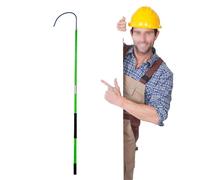 High Voltage Insulated Hook Loads 220lbs, Electrical Safety Rescue Hook Hotstick 3 5 6 10 Ft, Fiberglass Life Saving Pull Rod for Electrocution Emergency Rescu(Yellow,3m 118in 9.8ft) (Green 3m/1