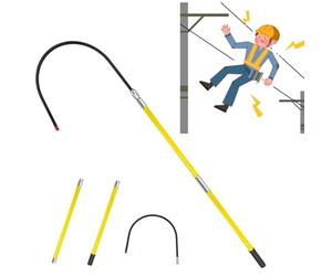 High Voltage Insulated Rescue Hook Commercial, Non-Conductive Electrical Safety Life-Saving Pole Stick, Body Pull Stick, Safety & Defense Tools for Emergency Care(9.8ft/3m)