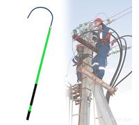 High Voltage Insulated Rescue Hook Life-Saving Insulated Rescue Stick w/Reinforced Fiberglass Handle, 1m 1.5m 2m 3m Insulated Electrical Body Rescue Hook, Lightweight Anti-Electrocution Rescue Pole fo