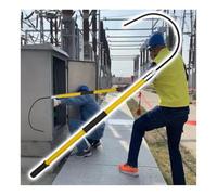 High Voltage Insulated Rescue Hook, Portable Rescue Hook Electrocution Emergency Rescue Pole with Hook, Fire Electrician Factory Home(Yellow,3.3Ft)